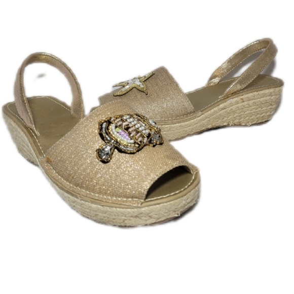 Reaction Kenneth Cole Espadrille Nautical Starfish Sandals 6.5 - Picture 7 of 9